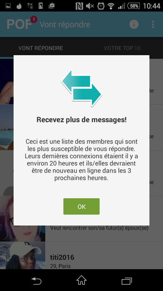 pof mobile messages supplémentaires