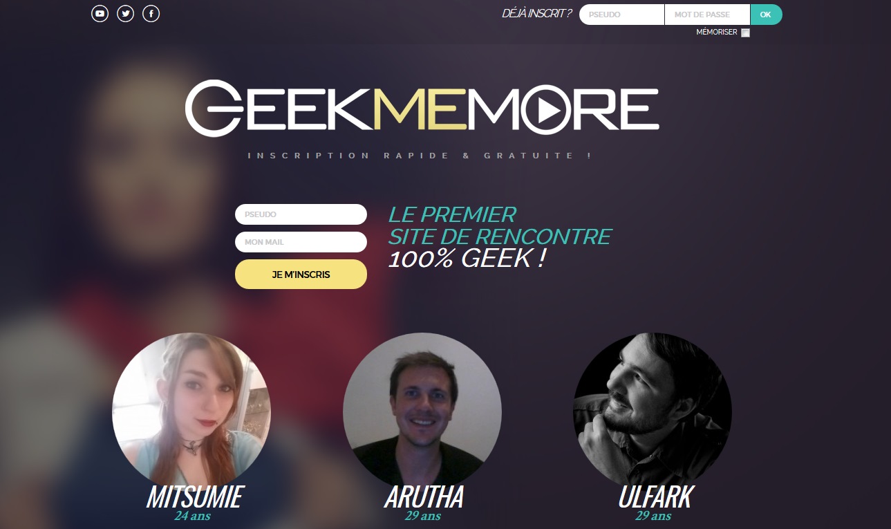 Geekmemore accueil inscription