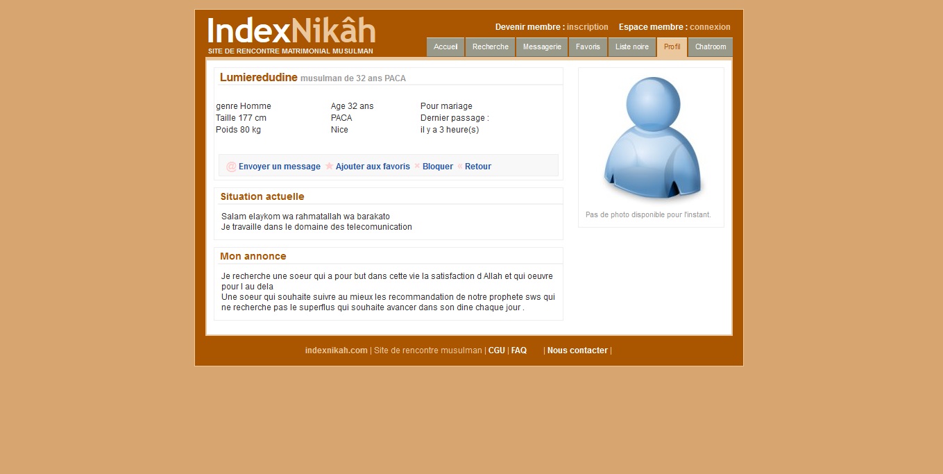 Indexnikah profil membre